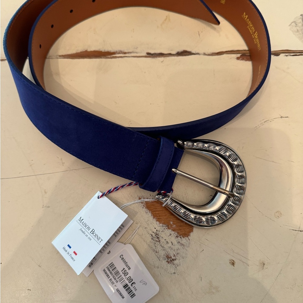 Maison Boinet Blue suede Belt